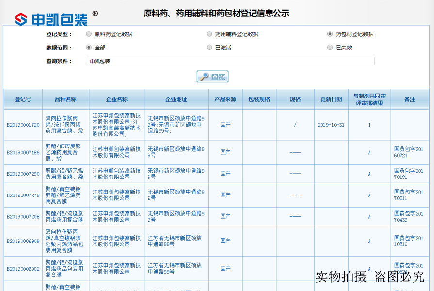 藥用包裝登記號