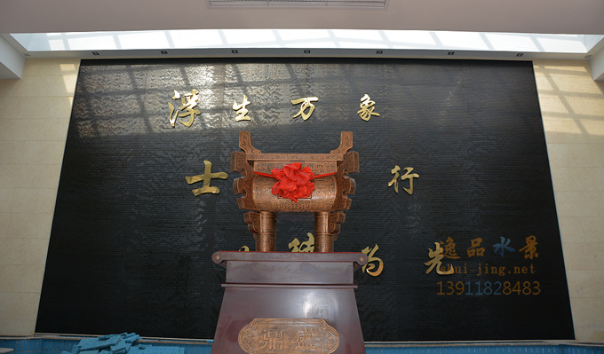 水幕墻,公司大堂水幕主入口的主視角石材水幕墻，室內(nèi)水景墻