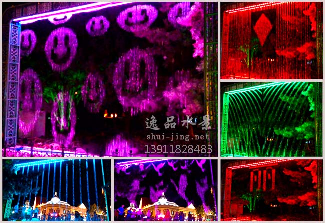 The design of this case is a digital water curtain artificial water landscape, with a total length of 8 meters and a total height of 5.5 meters for the water feature framework.