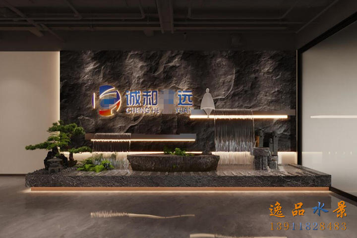 logo流水墻景觀廠家|公司前臺logo背景墻設(shè)計(jì)景觀墻效果